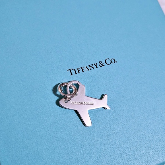 RARE Tiffany & Co. Large Airplane Flat STERLING SILVER Charm Pendant - Picture 2 of 5